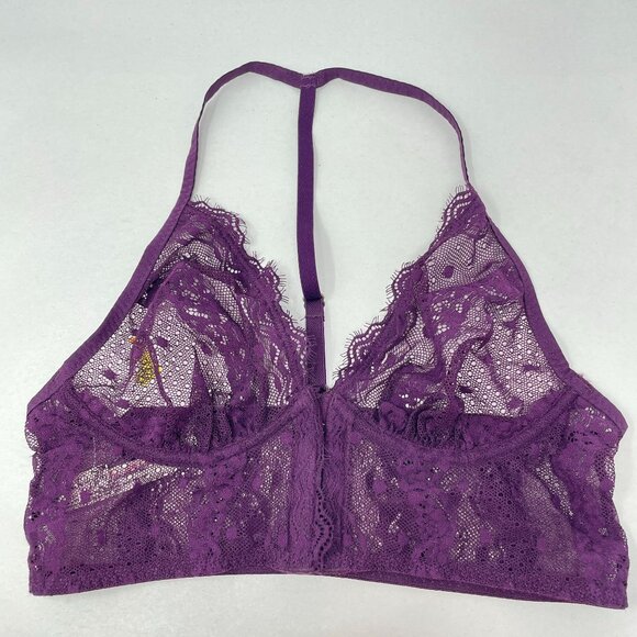Free People Lennox Longline Bra Womens Size Small Purple Lace Front Closure OB13 - Picture 1 of 11